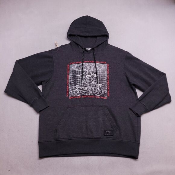 Hawk Casual Pullover Long Sleeve Hoodie Mens Size Medium M Gray - Picture 2 of 10